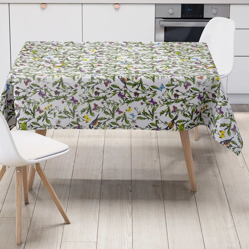 Wachstuch Tischdecke K150058 Blumenwiese Schmetterlinge eckig rund oval