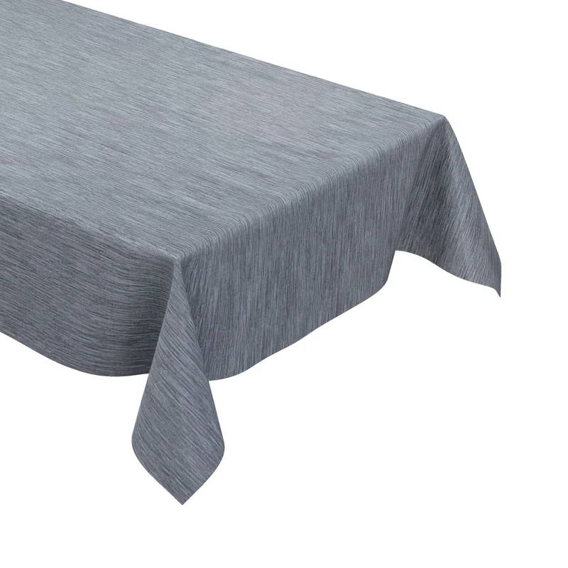 Wachstuch Tischdecke geprägt P733-3 Leinenstruktur blau eckig rund oval