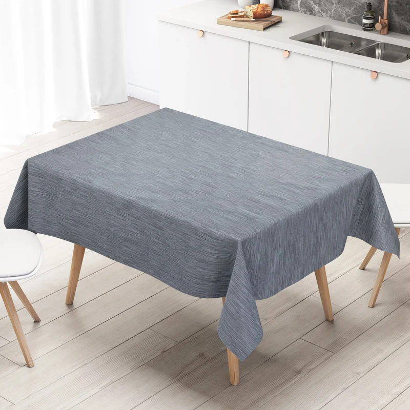 Wachstuch Tischdecke geprägt P733-3 Leinenstruktur blau eckig rund oval