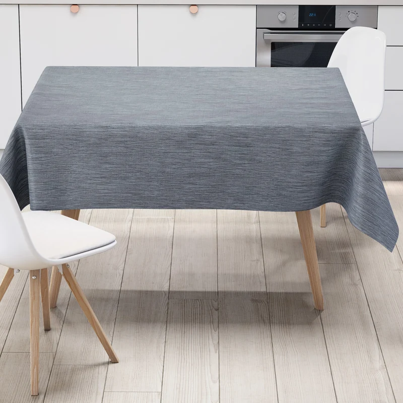 Wachstuch Tischdecke geprägt P733-3 Leinenstruktur blau eckig rund oval