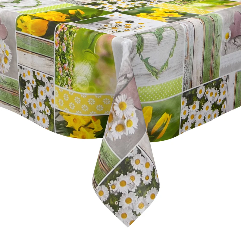 Wachstuch Tischdecke B6004-01 Osterglocken Tulpen Frühjahr eckig rund oval