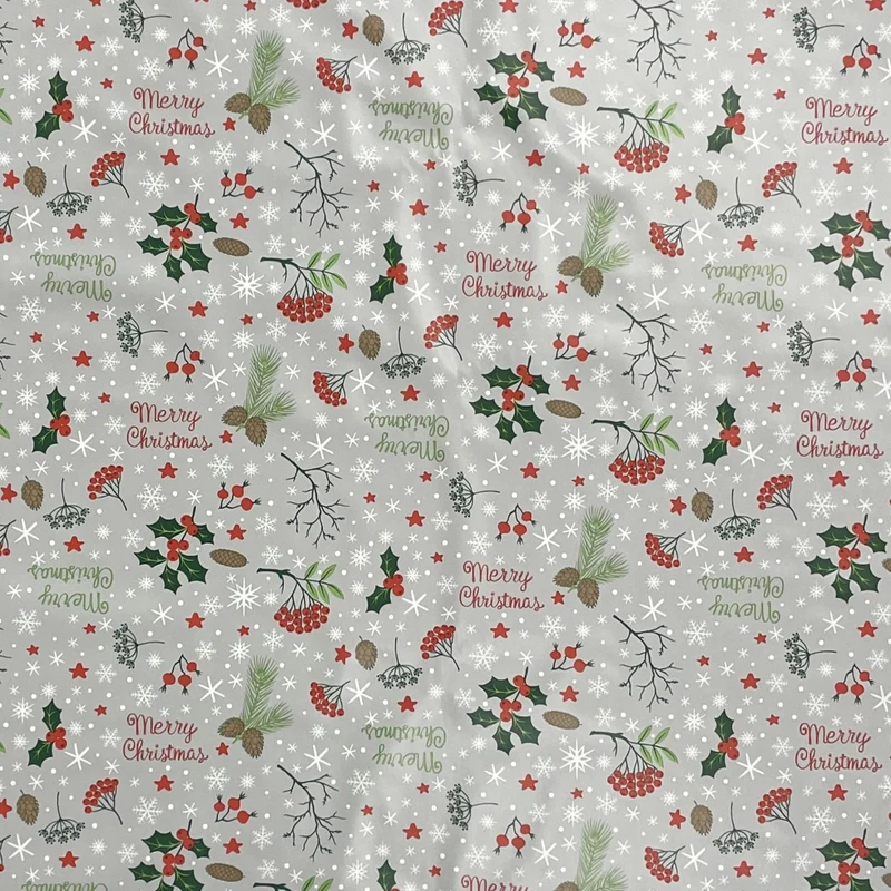 Wachstuch Tischdecke Weihnachten P1034-2 MERRY CHRISTMAS grau eckig rund oval