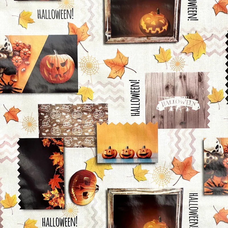 Wachstuch Tischdecke H3110 Halloween Kürbis Laub Herbst eckig rund oval