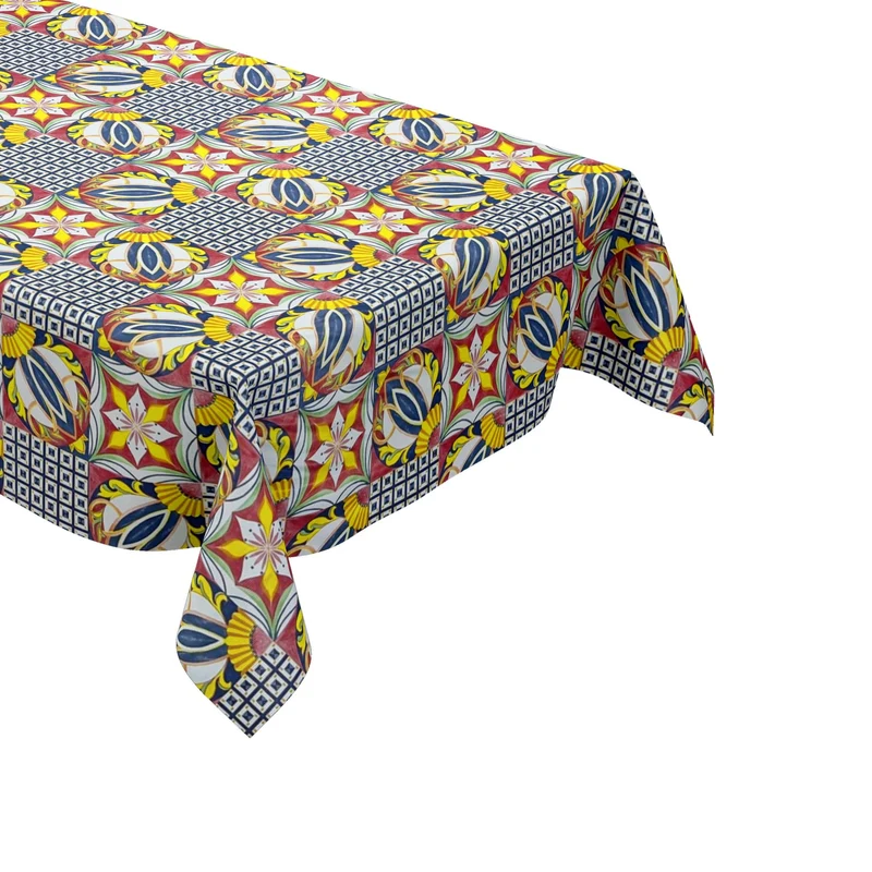 Wachstuch Tischdecke C144721 Mosaik marokkanische Fliesen blau eckig rund oval