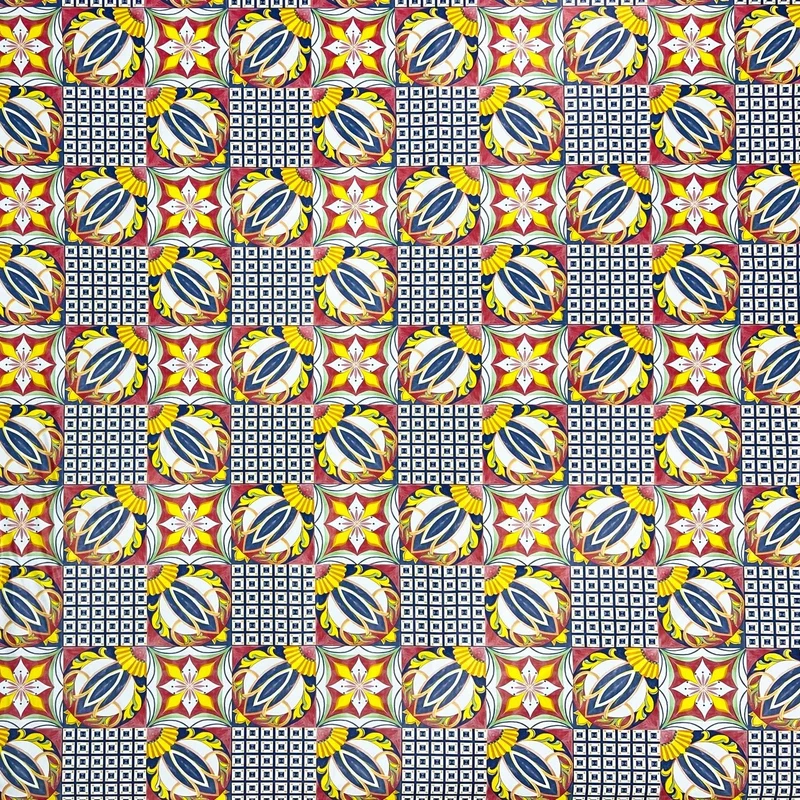 Wachstuch Tischdecke C144721 Mosaik marokkanische Fliesen blau eckig rund oval