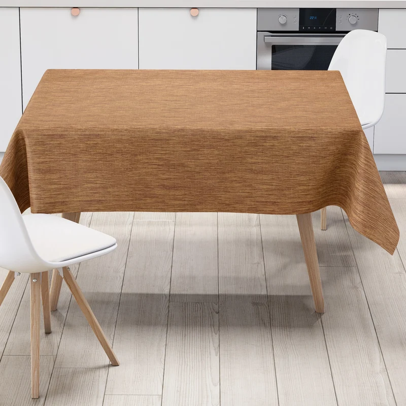 Wachstuch Tischdecke geprägt P733-6 Leinenstruktur orange terracotta eckig rund oval