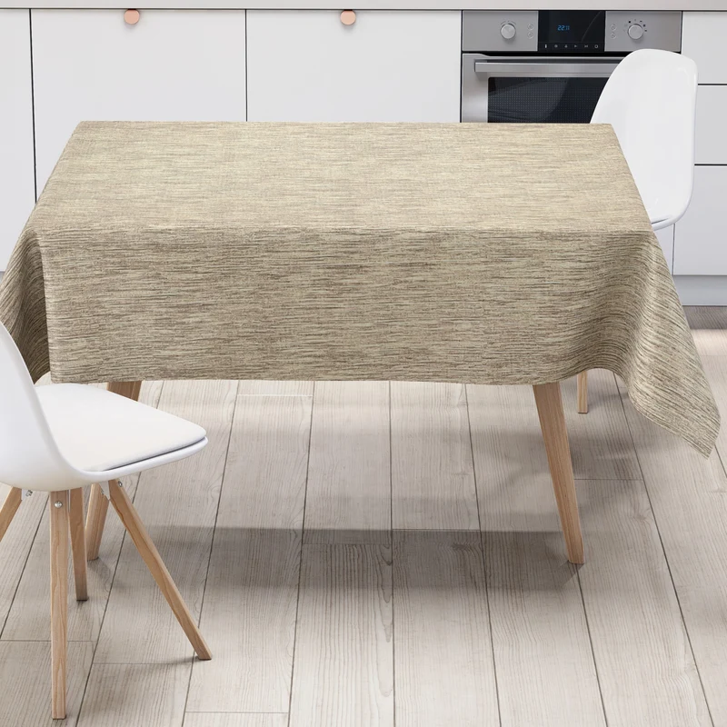 Wachstuch Tischdecke geprägt P733-11 Leinenstruktur beige creme eckig rund oval