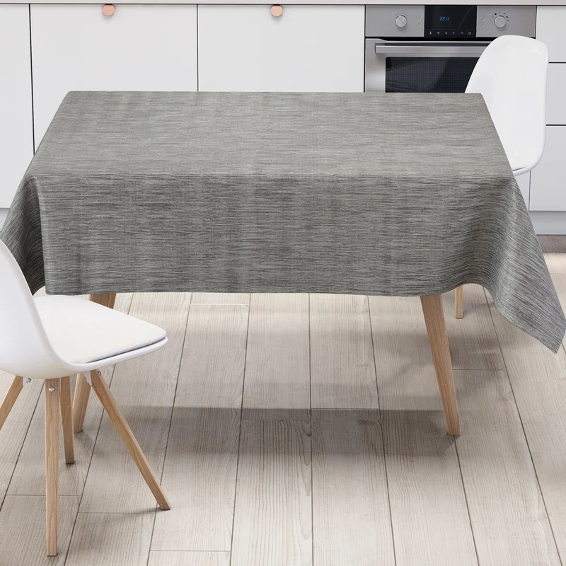 Wachstuch Tischdecke geprägt P733-9 Leinenstruktur grau eckig rund oval