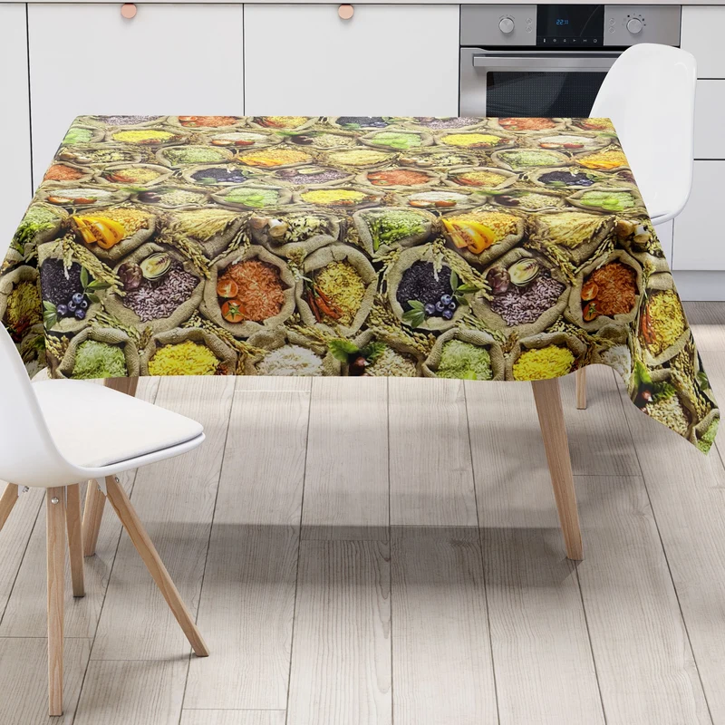 Wachstuch Tischdecke G390 Reis Gewürze eckig rund oval