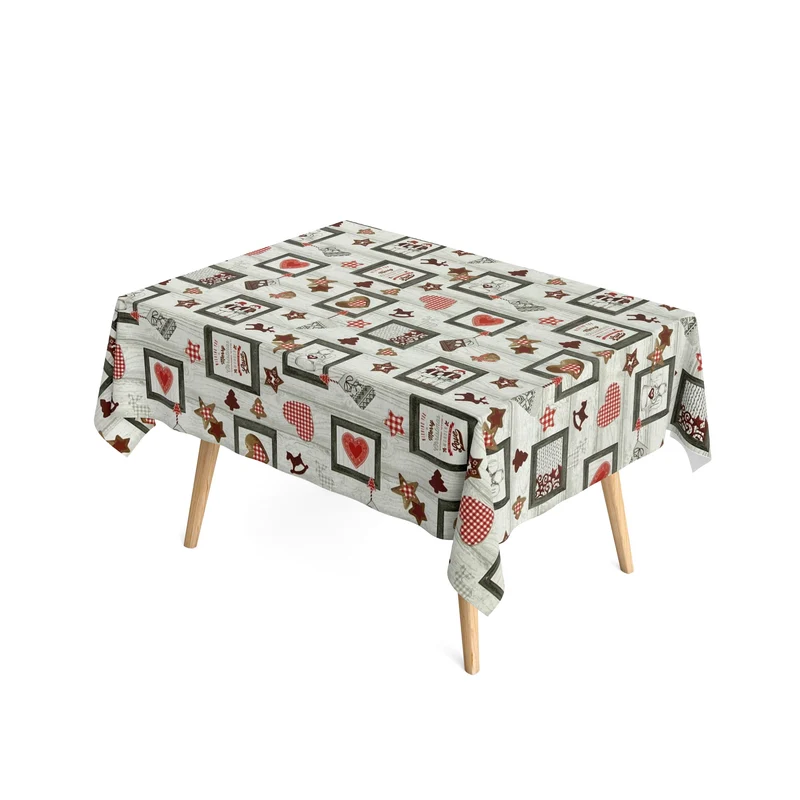 textile Tischdecke Jacquard beschichtete Baumwolle Weihnachten AURE 60502 eckig rund oval