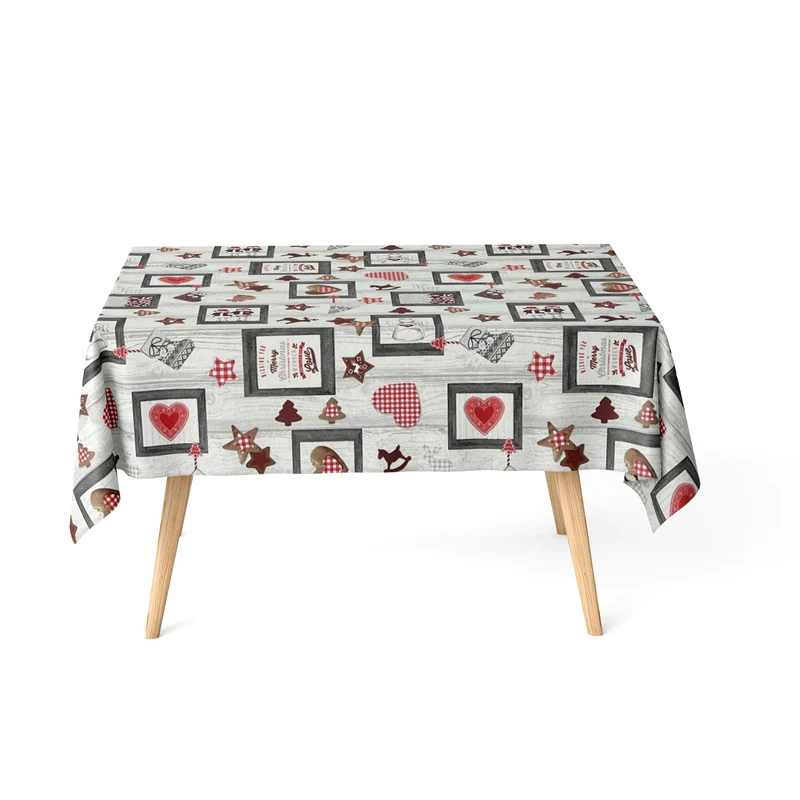 textile Tischdecke Jacquard beschichtete Baumwolle Weihnachten AURE 60502 eckig rund oval