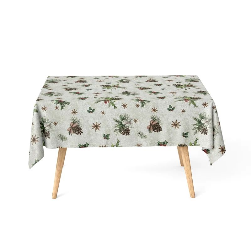 textile Tischdecke Jacquard beschichtete Baumwolle Weihnachten XMAS01 60465 eckig rund oval