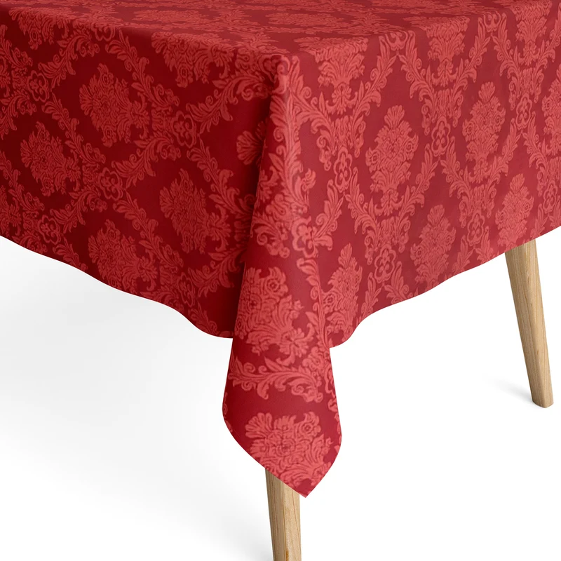 textile Tischdecke Jacquard beschichtete Baumwolle Weihnachten ELYSE Classic unico19 cherry rot eckig rund oval