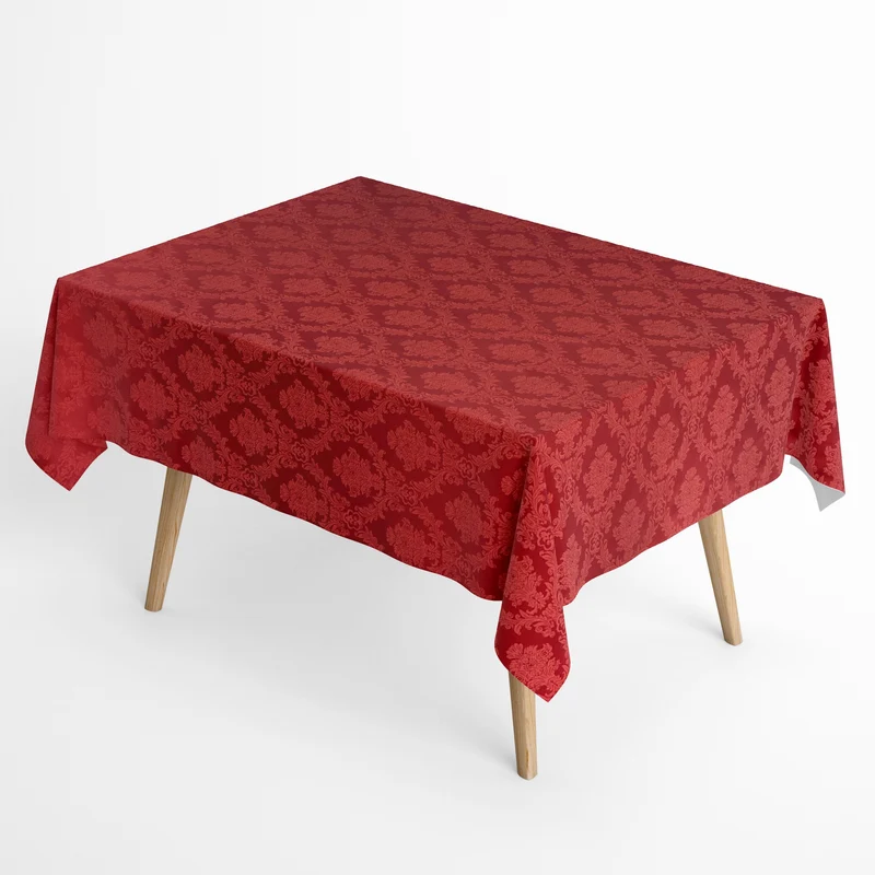textile Tischdecke Jacquard beschichtete Baumwolle Weihnachten ELYSE Classic unico19 cherry rot eckig rund oval