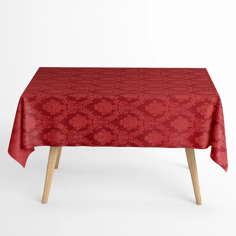 textile Tischdecke Jacquard beschichtete Baumwolle Weihnachten ELYSE Classic unico19 cherry rot eckig rund oval