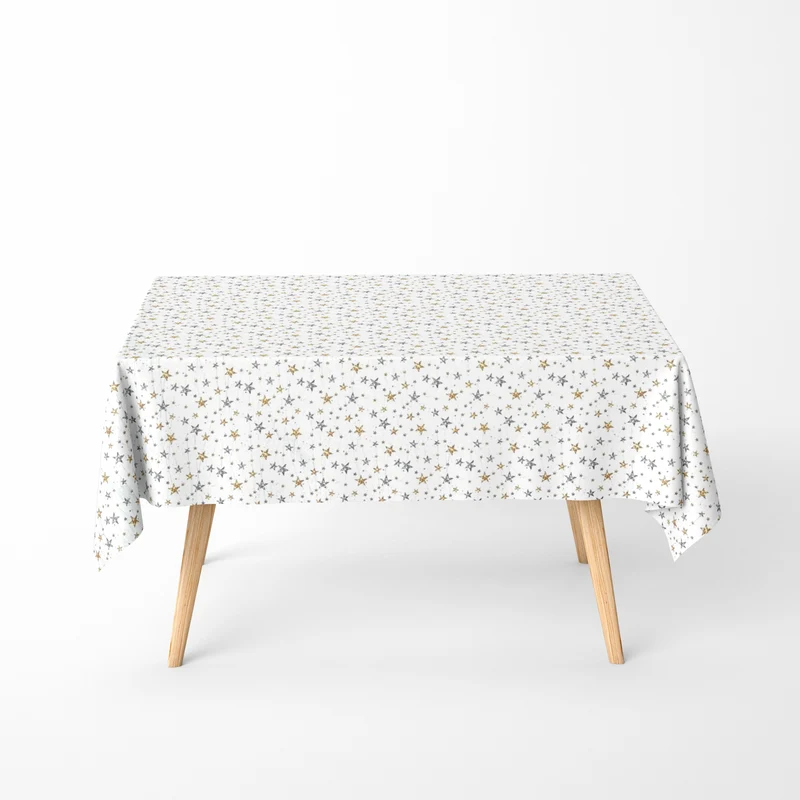 textile Tischdecke Jacquard beschichtete Baumwolle Weihnachten STELES 60472 Sterne eckig rund oval