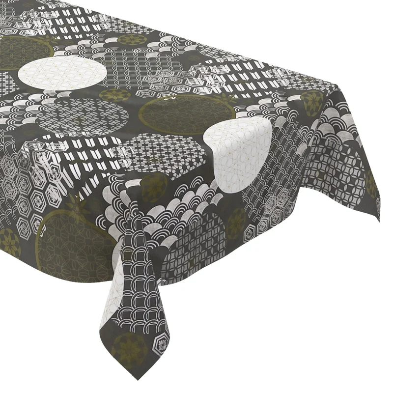 Wachstuch Tischdecke geprägt Weihnachten B5023-02 Schneeflocke gold grau anthrazit eckig rund oval