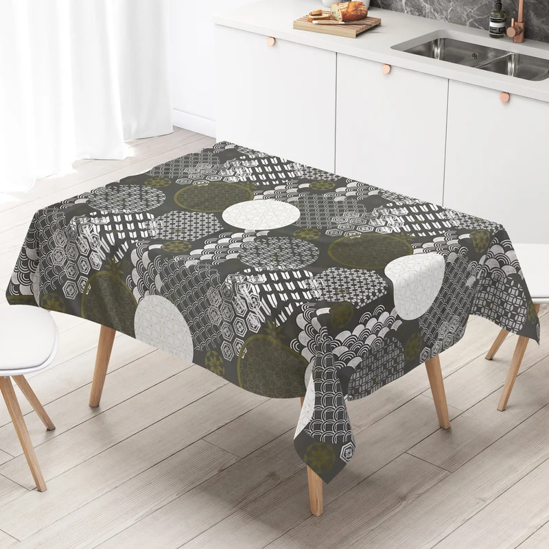 Wachstuch Tischdecke geprägt Weihnachten B5023-02 Schneeflocke gold grau anthrazit eckig rund oval