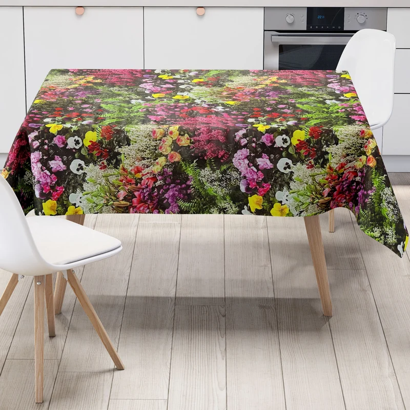 KEVKUS Wachstuch Tischdecke W270 Blumenwiese Stiefmütterchen eckig rund oval
