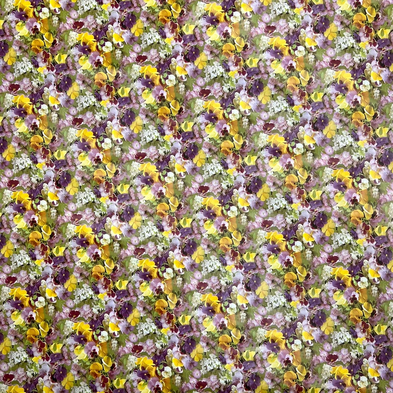 Wachstuch Tischdecke C970 Blumenwiese Stiefmütterchen eckig rund oval