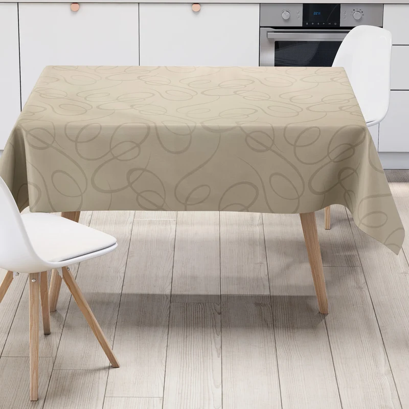 Wachstuch Tischdecke K150136 Barock Ornamente beige creme eckig rund oval