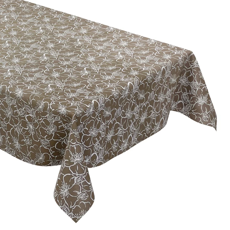 Wachstuch Tischdecke K150172 Barock florale Linien hellbraun eckig rund oval