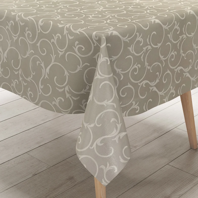 Wachstuch Tischdecke K150192 Barock Ornamente beige creme eckig rund oval