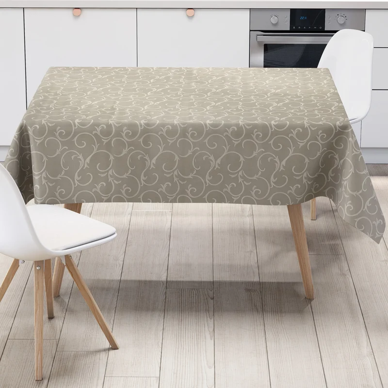 Wachstuch Tischdecke K150192 Barock Ornamente beige creme eckig rund oval