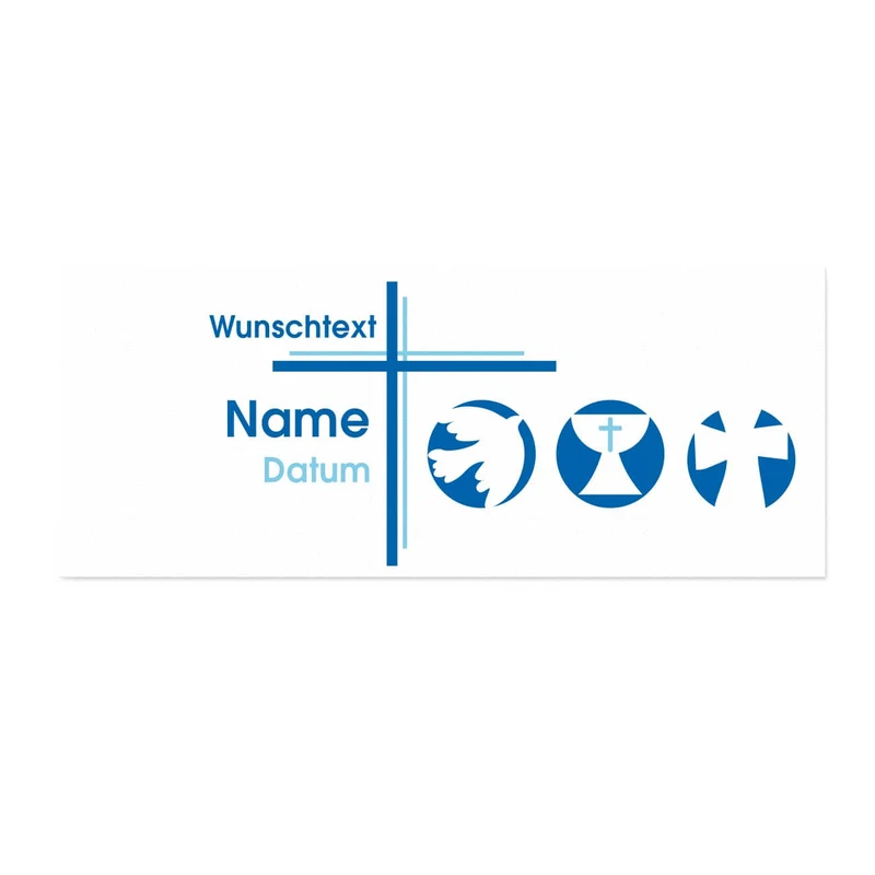 Tischläufer zur Kommunion, Konfirmation oder Taufe mit Name, Datum und Wunschtext