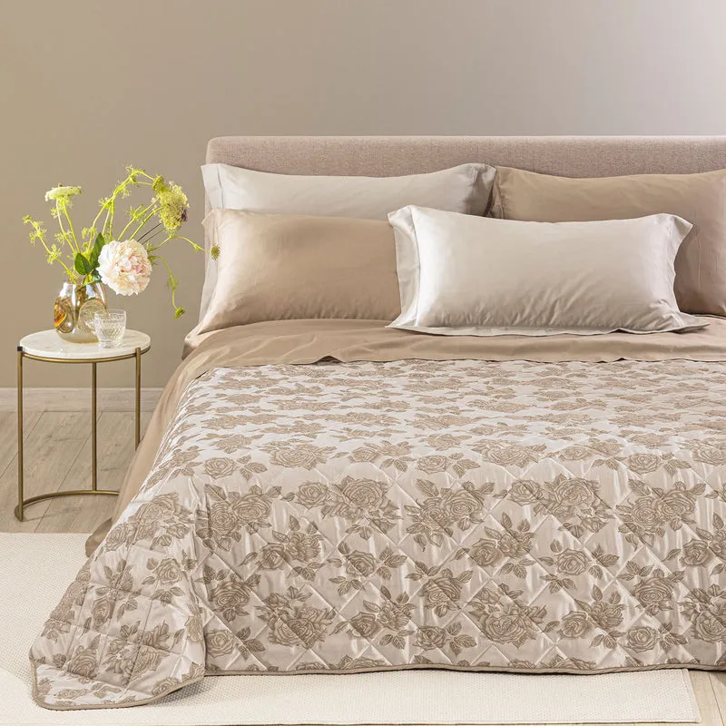 Copriletto Primaverile Floret in Raso Jacquard 80 gr/mq